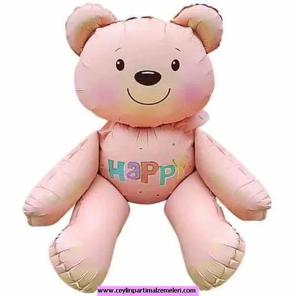 Soft Pembe Oturan AYI Folyo Balon